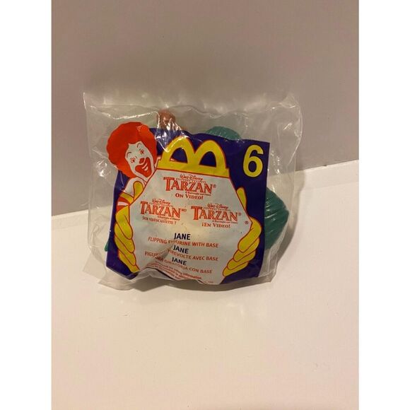 McDonald’s 2000 Tarzan and Jane Flipping Figurines with base #6 Happy Meal - Picture 2 of 4